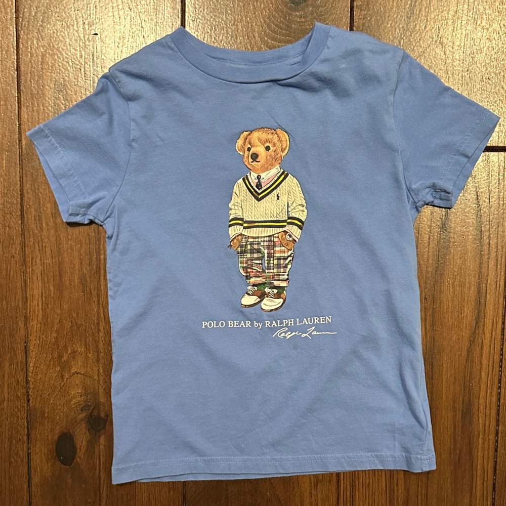 Ralph Lauren Kids Blue Polo Bear T-Shirt